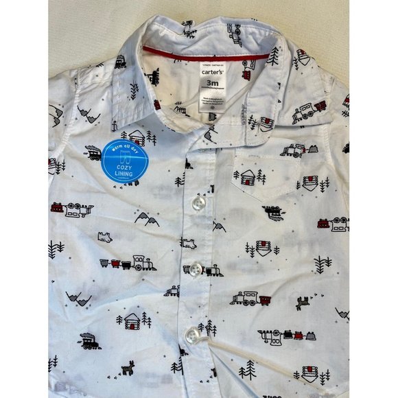 Carters Baby 3M Long Sleeve Top and Bottom Set 2PC Baby Boy Clothing Set - Picture 4 of 7